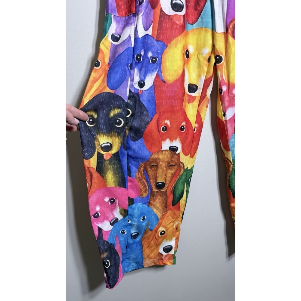 Dachshund Dog Print Pants Women Plus Size 4XL Colorful Wiener Dog Lounge Pockets - Picture 2 of 11